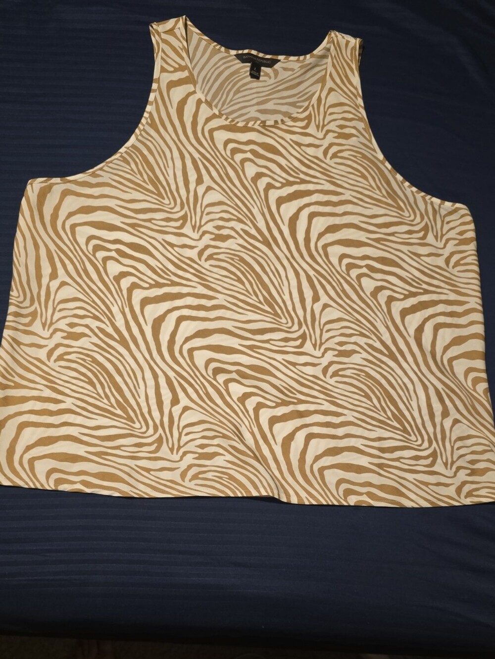 Banana Republic Zebra-Print Tank Top - Cream & Tan